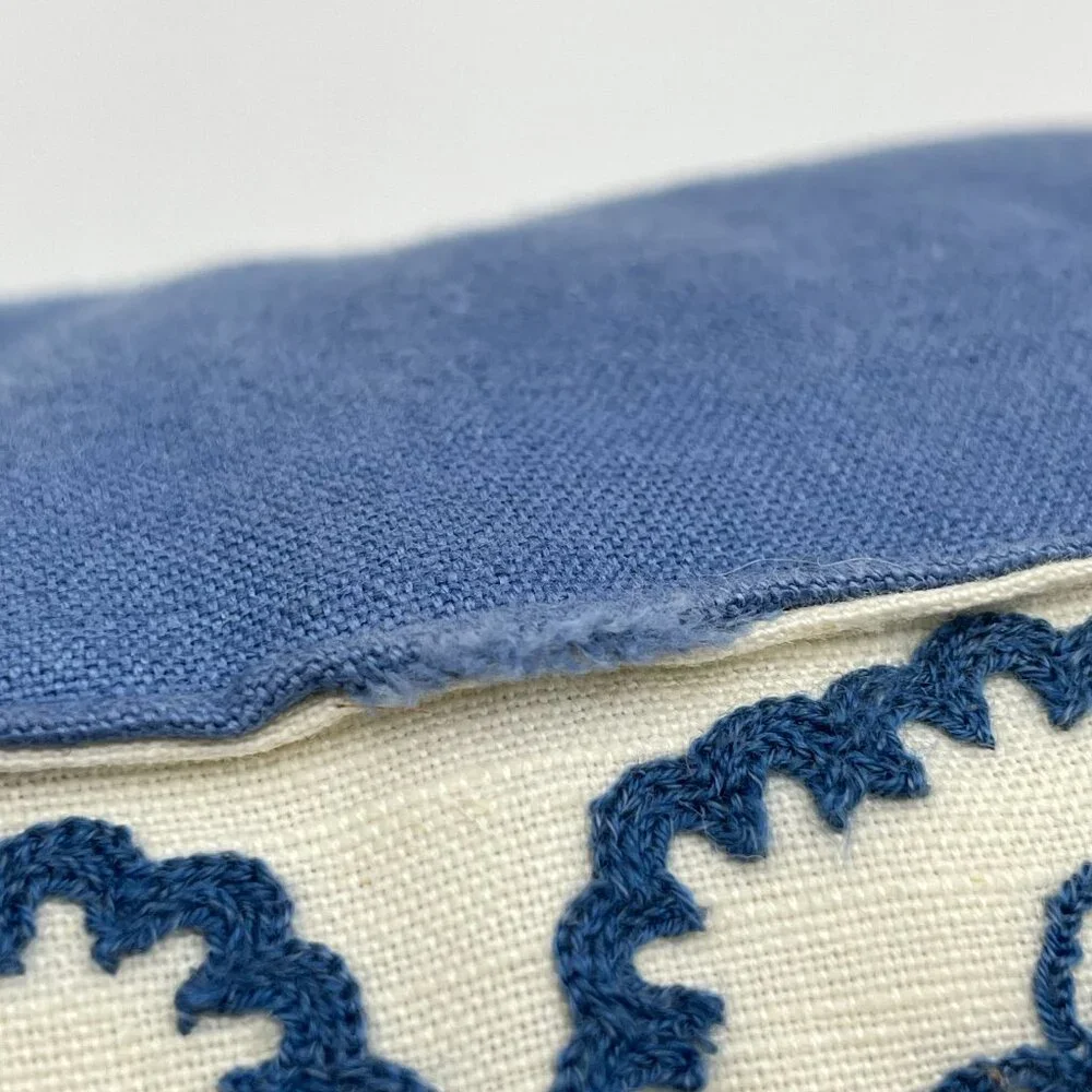 Decorative Cushion Embroidered Pillow Blue White Pattern Home Decor‎ Living Room